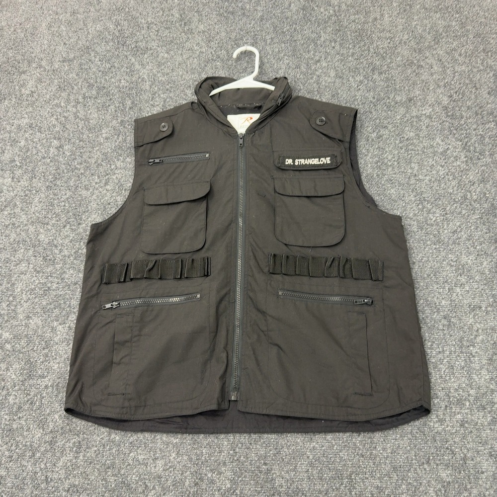 Rothco Ranger Vest Mens XL Black Cotton Blend Tactical Utility Dr Strangelove